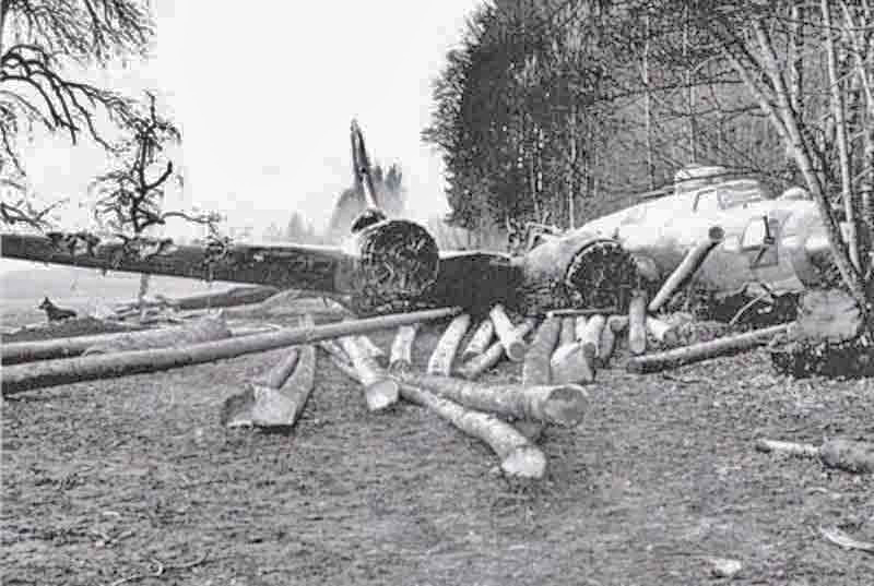 Geholzt war schon vor der Landung. Propeller und Motorverkleidungen wurden abgerissen. (300_1)
