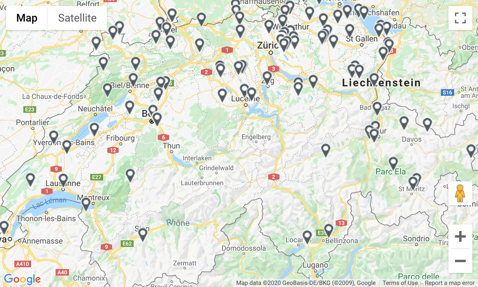 Übersicht Karte Schweiz
